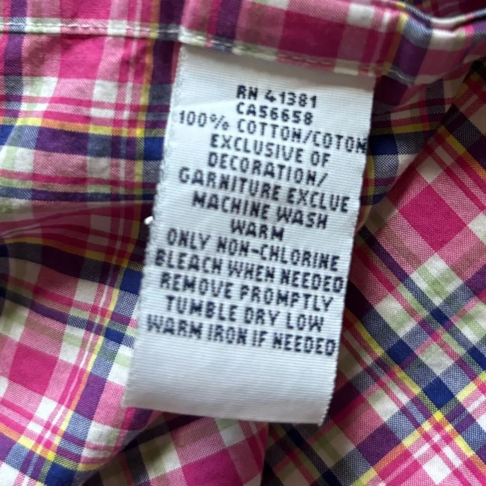Ralph Lauren Button Down Shirt Plaid Short Sleeves‎ Mens Size Medium